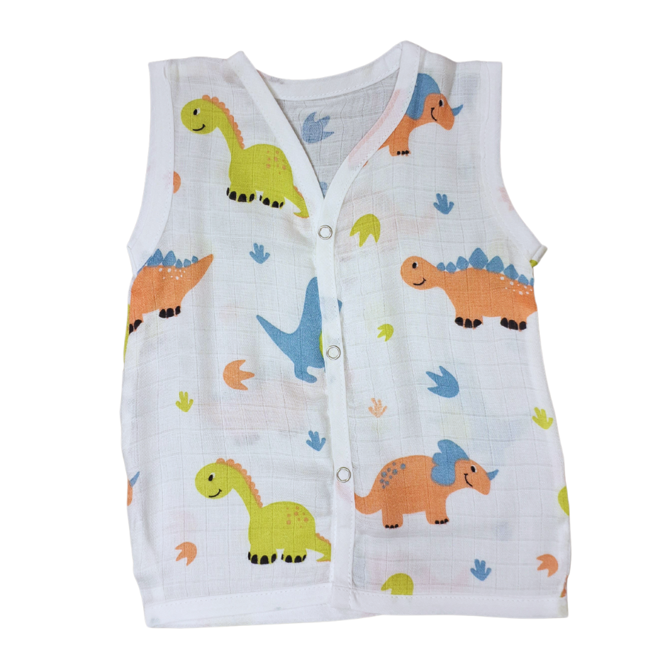 Jabla Sleeveless Button - Organic Cotton Muslin | For Boys & Girls