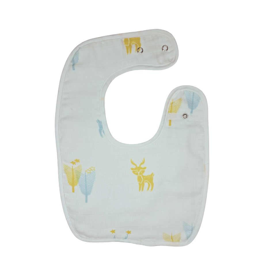 100% Organic Muslin Baby Bib - Deer