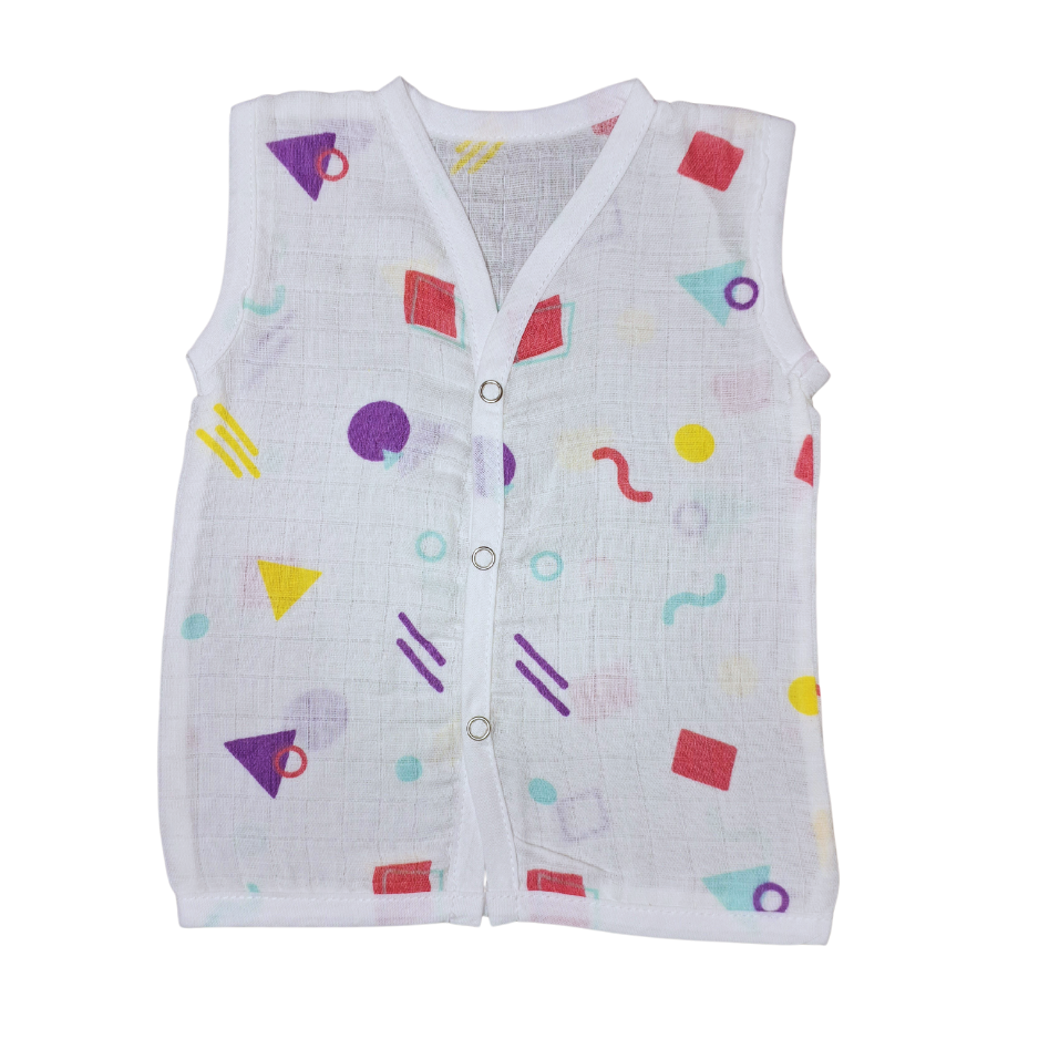 Jabla Sleeveless Button - Organic Cotton Muslin | For Boys & Girls