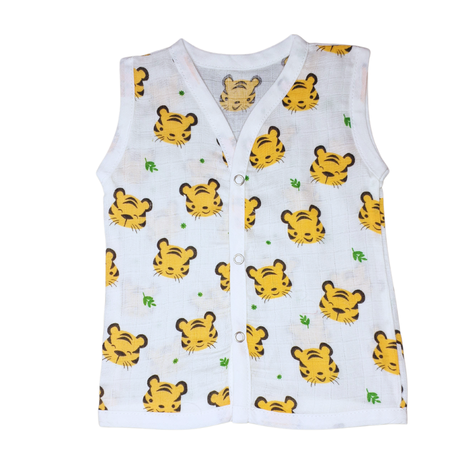 Jabla Sleeveless Button - Organic Cotton Muslin | For Boys & Girls