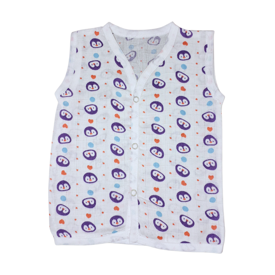 Jabla Sleeveless Button - Organic Cotton Muslin | For Boys & Girls