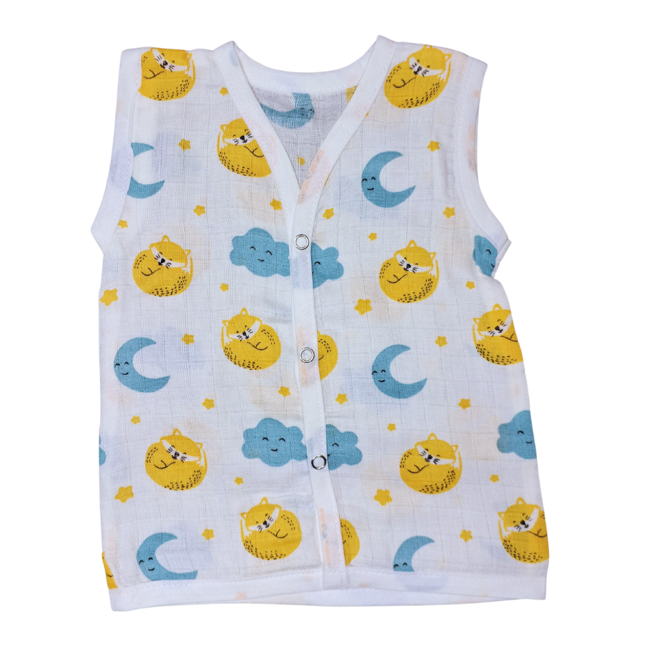 Jabla Sleeveless Button - Organic Cotton Muslin | For Boys & Girls