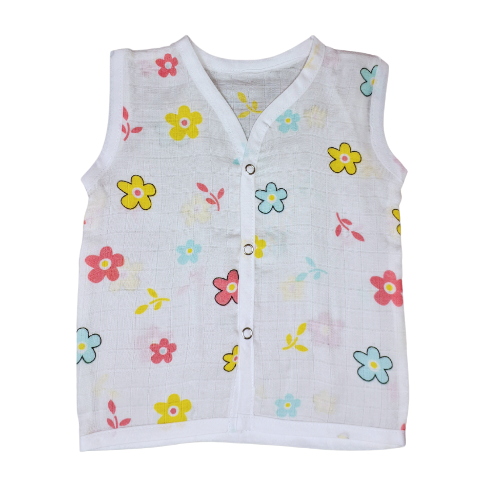 Jabla Sleeveless Button - Organic Cotton Muslin | For Boys & Girls