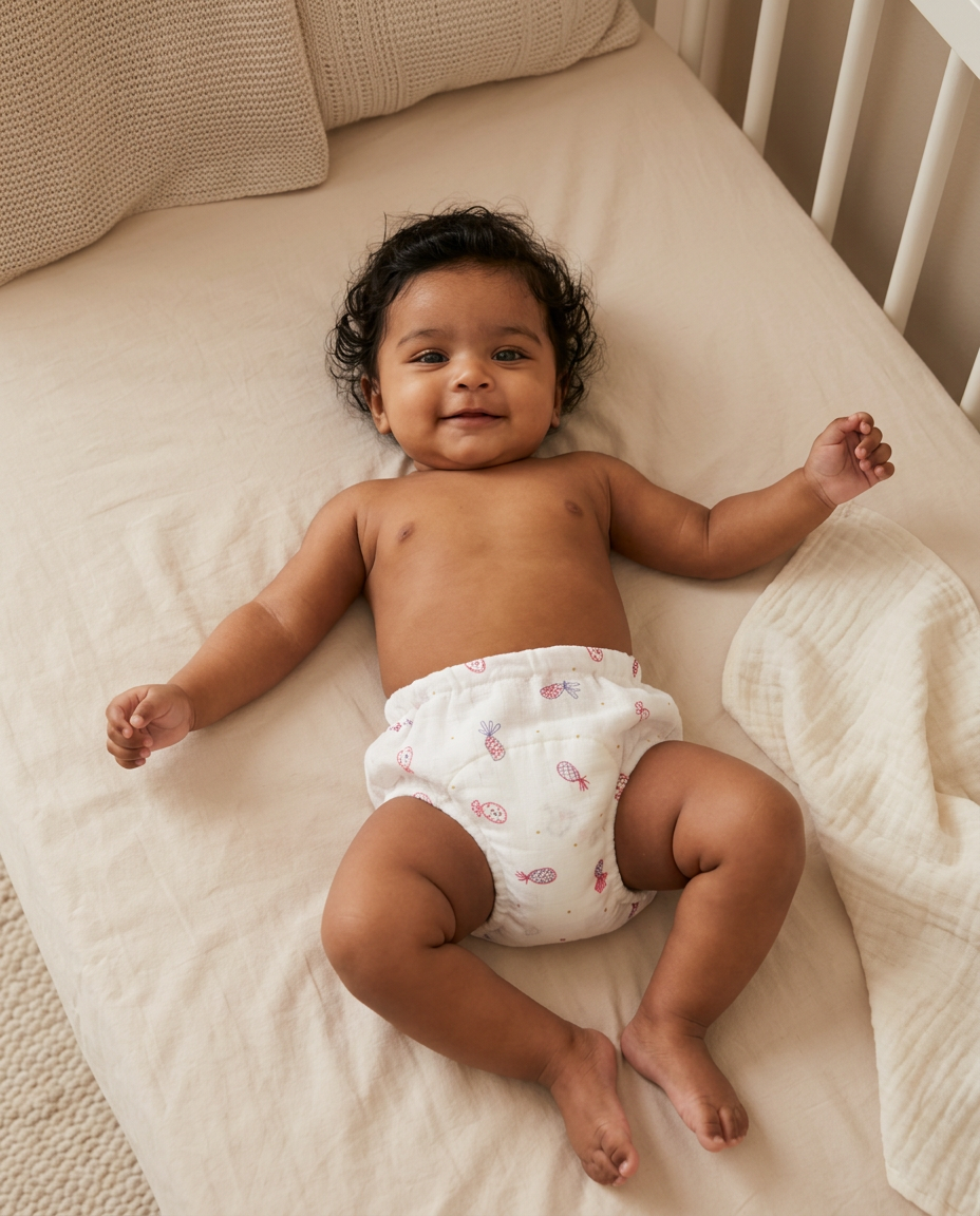 Organic Cotton Baby Padded Bottom Wear - Pineapple