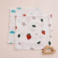 100% Muslin Baby Wipe Clothes - Pack of 2 - Assorted