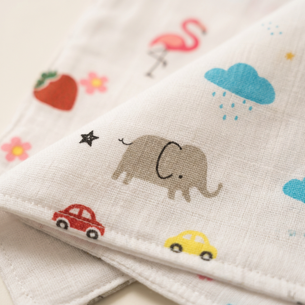 100% Muslin Baby Wipe Clothes - Pack of 3 - Assorted