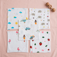 100% Muslin Baby Wipe Clothes - Pack of 5 - Assorted