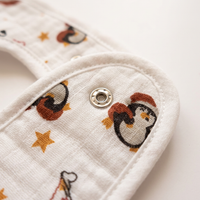 100% Organic Muslin Baby Bib - Baby Penguin