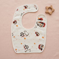 100% Organic Muslin Baby Bib - Baby Penguin