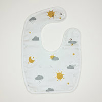 100% Organic Muslin Baby Bib - Clouds