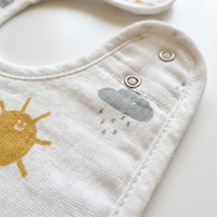 100% Organic Muslin Baby Bib - Clouds
