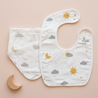 100% Organic Muslin Baby Bib - Clouds