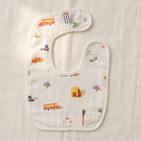 100% Organic Muslin Baby Bib - House