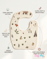 100% Organic Muslin Baby Bib - Rabbit