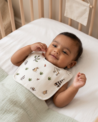 100% Organic Muslin Baby Bib - Rabbit