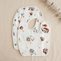 100% Organic Muslin Baby Bibs - Pack of 2 - Assorted