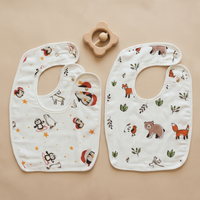 100% Organic Muslin Baby Bibs - Pack of 2 - Assorted