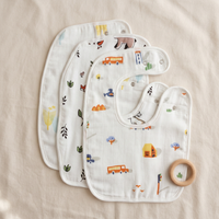 100% Organic Muslin Baby Bibs - Pack of 3 - Assorted