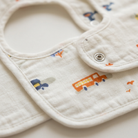 100% Organic Muslin Baby Bibs - Pack of 3 - Assorted