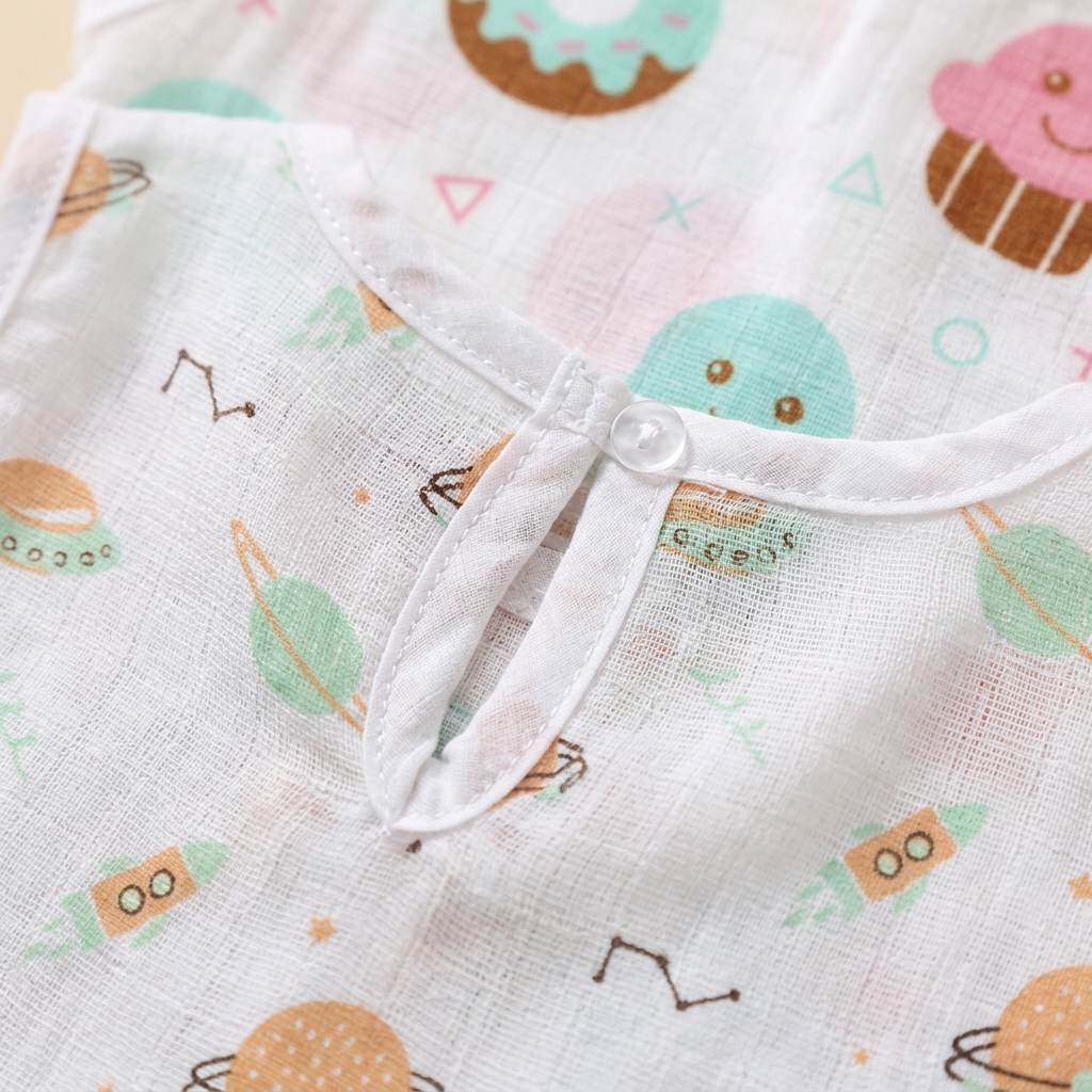 100% Organic Muslin Cotton Frock For Baby Girl | 0-3 Months | Combo Pack of 3