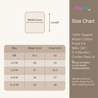 100% Organic Muslin Cotton Frock For Baby Girl | 0-3 Months | Combo Pack of 3
