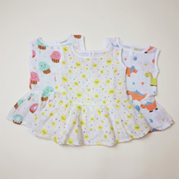 100% Organic Muslin Cotton Frock For Baby Girl | 3-6 Months | Combo Pack of 3