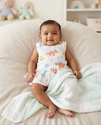 100% Organic Muslin Cotton Frock For Baby Girl | 3-6 Months | Combo Pack of 3