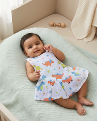 100% Organic Muslin Cotton Frock For Baby Girl | 3-6 Months | Combo Pack of 5