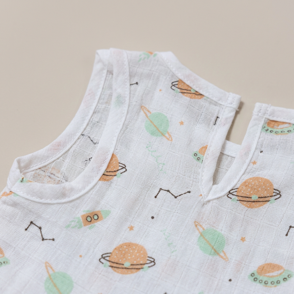 100% Organic Muslin Cotton Frock For Baby Girl | 6-12 Months | Combo Pack of 3