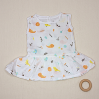 100% Organic Muslin Cotton Frock For Baby Girl | Bird | 0-3 months
