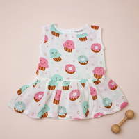 100% Organic Muslin Cotton Frock For Baby Girl | Cup Cake