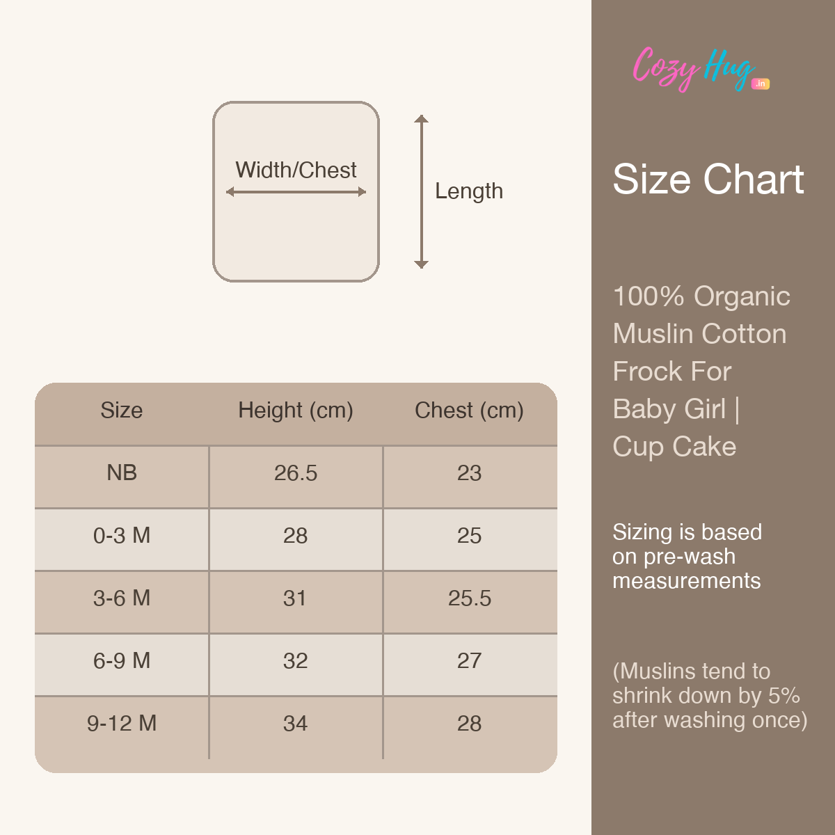 100% Organic Muslin Cotton Frock For Baby Girl | Cup Cake