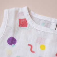 100% Organic Muslin Cotton Frock For Baby Girl | Dino | 3-6 months