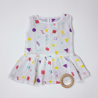 100% Organic Muslin Cotton Frock For Baby Girl | Geometry
