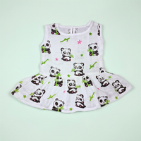 100% Organic Muslin Cotton Frock For Baby Girl | 3-6 Months | Combo Pack of 3