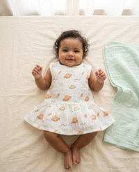 100% Organic Muslin Cotton Frock For Baby Girl | Space