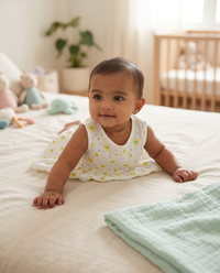 100% Organic Muslin Cotton Frock For Baby Girl | Sun Glass