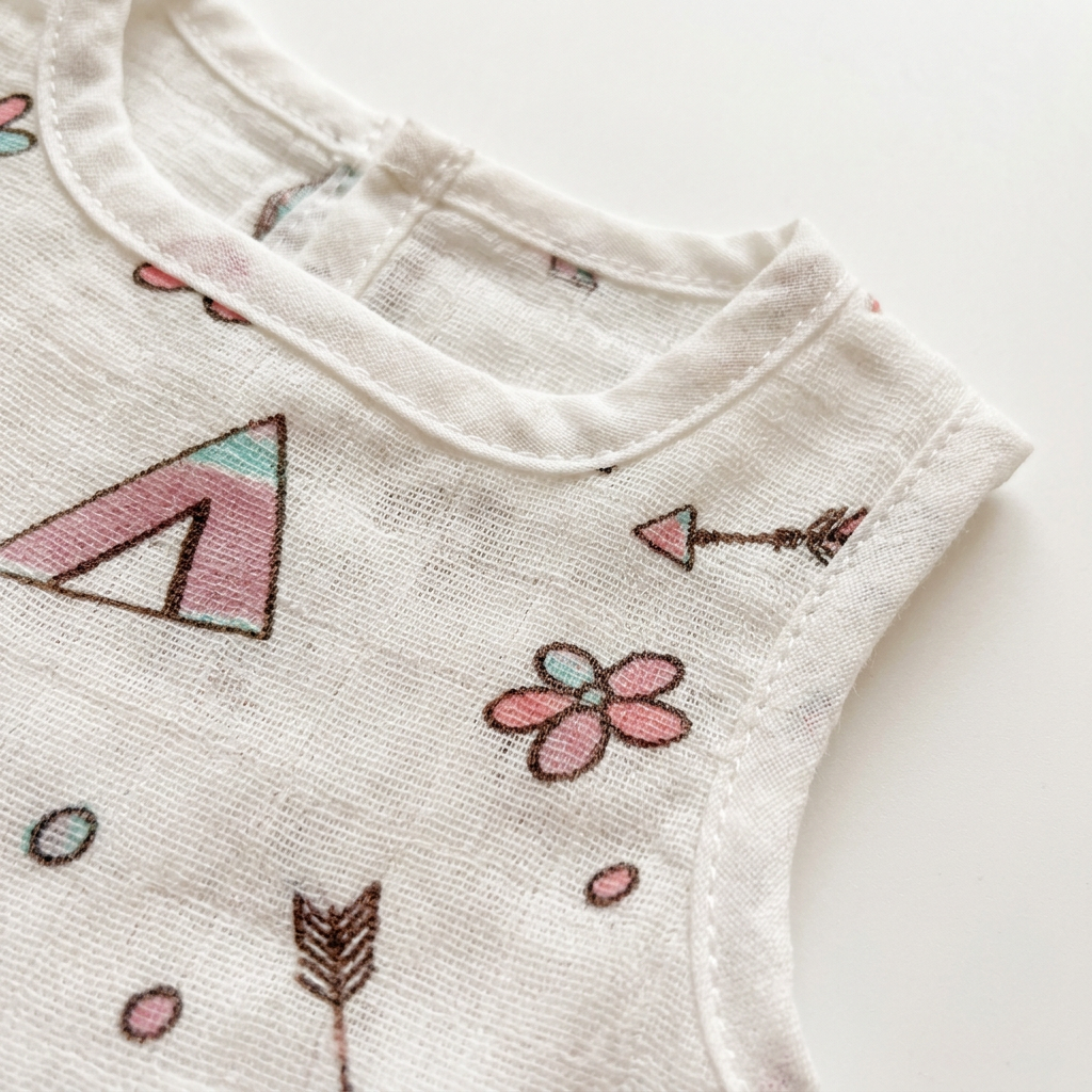 100% Organic Muslin Cotton Frock For Baby Girl | Tent | 0-3 monhts