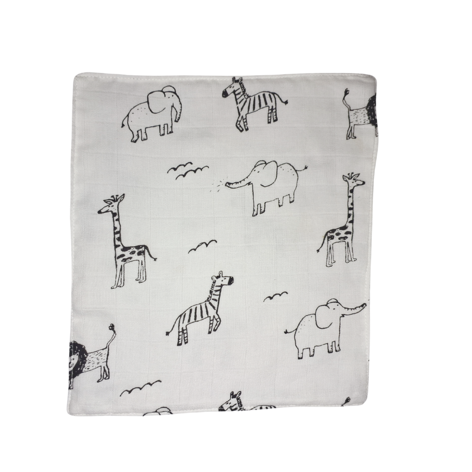 100% Muslin Baby Wipe Clothes - Pack of 5 - Assorted