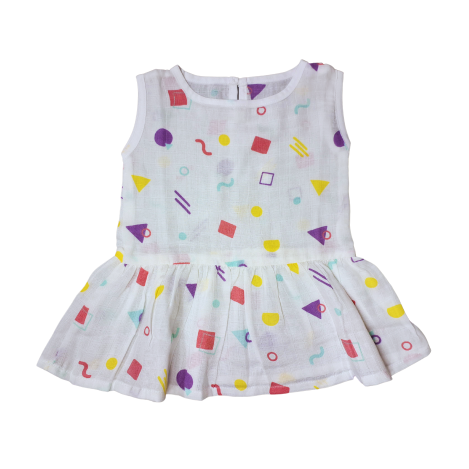 100% Organic Muslin Cotton Frock For Baby Girl | 3-6 Months | Combo Pack of 5