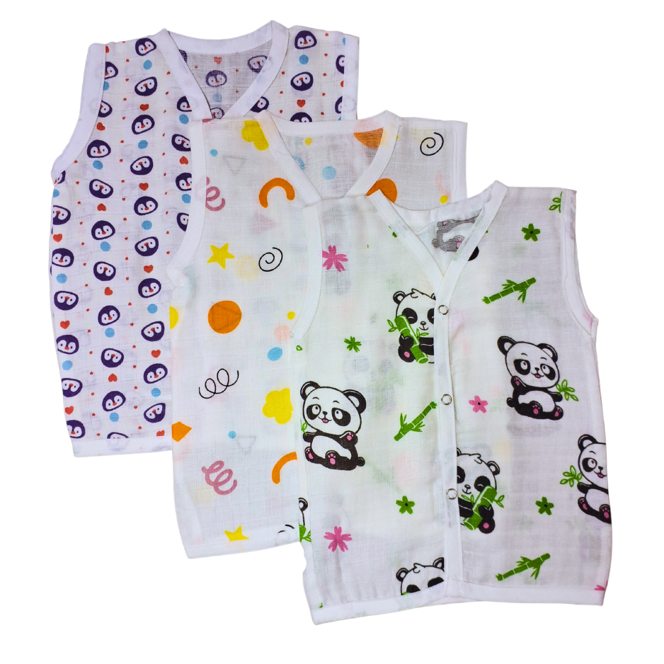 Organic Cotton Muslin Jabla Button | For Boys & Girls | Combo Pack of 3