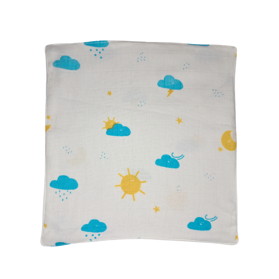 100% Muslin Baby Wipe Clothes - Pack of 3 - Assorted