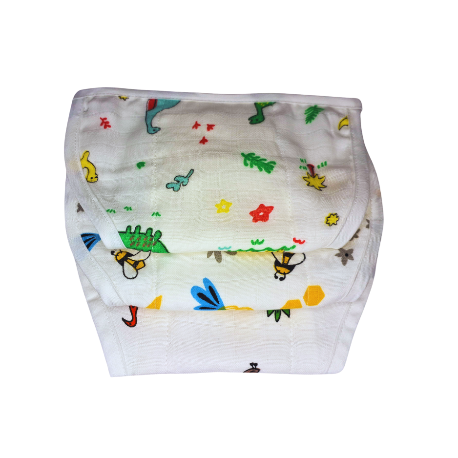Muslin Nappy- 100% Organic Cotton - Assorted (Pack Of 3)