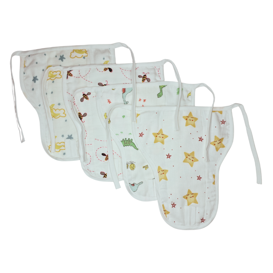 Muslin Nappy- 100% Organic Cotton - Assorted (Pack Of 4)