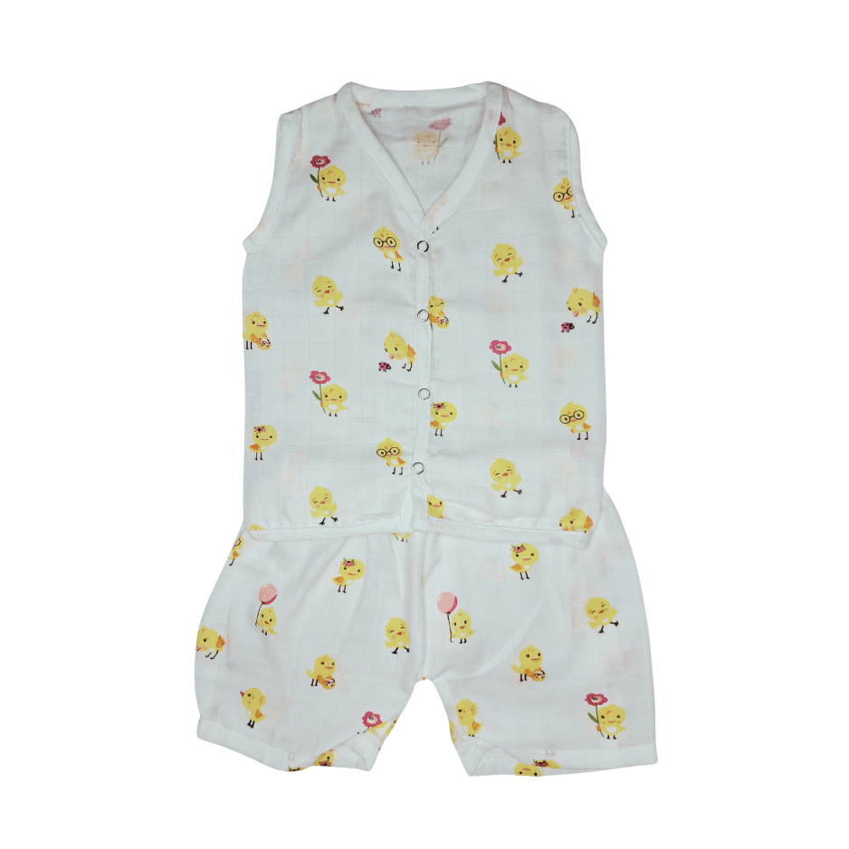 Jabla Co Ord Set - Jabla Shorts - 100% Organic Muslin Cotton - Little Chick
