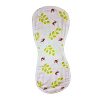 Organic Muslin Burp cloth - Panda Green leaves