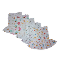 100% Organic Muslin Cotton Frock For Baby Girl | 0-3 Months | Combo Pack of 5