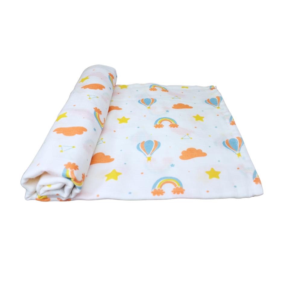 Organic Muslin Cotton Swaddles | Assorted | Pack of 5