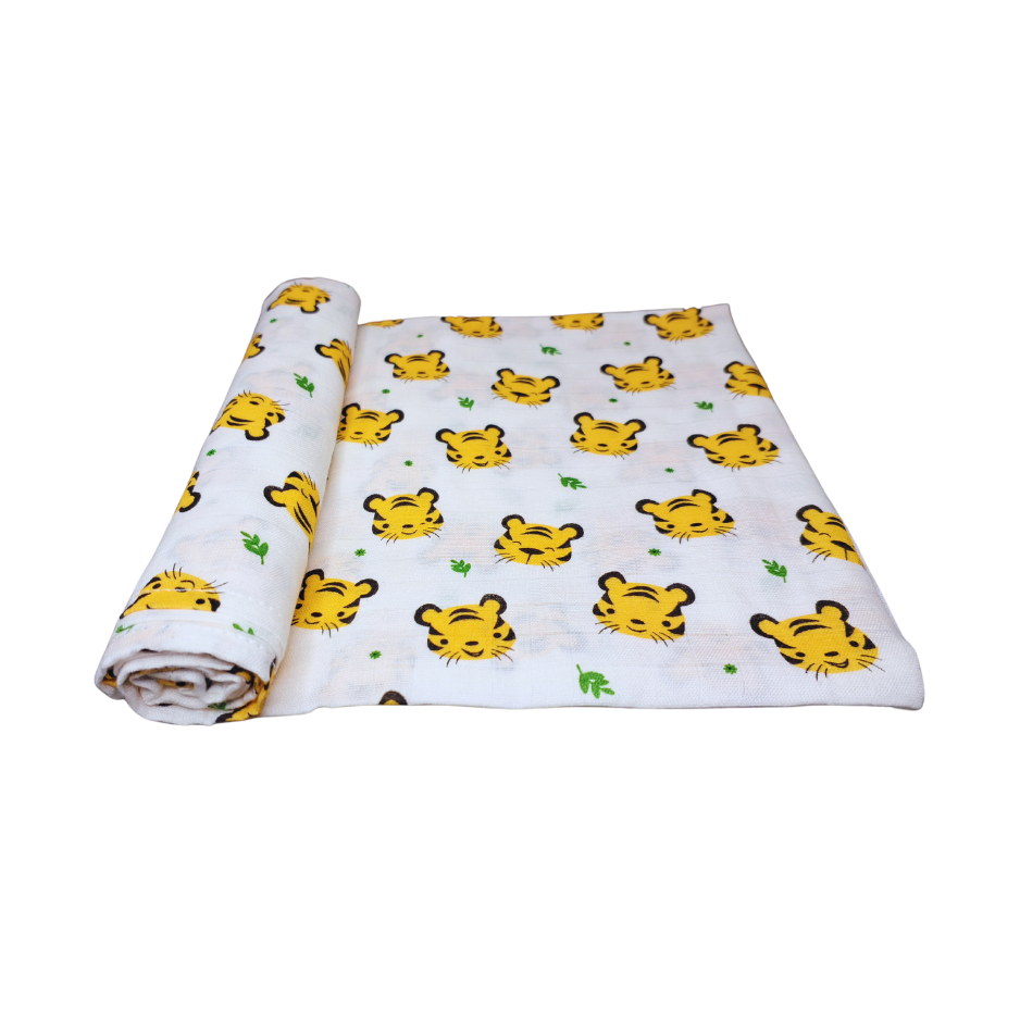 Organic Muslin Cotton Swaddle | Tiger