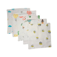 100% Muslin Baby Wipe Clothes - Pack of 5 - Assorted